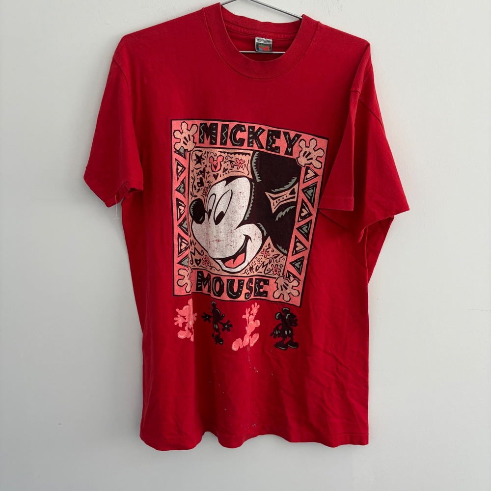 Vintage Mickey Unlimited Jerry Leigh Mickey Mouse Red T-Shirt One Size Fits All
